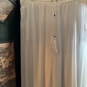 NY Collection white chiffon pants